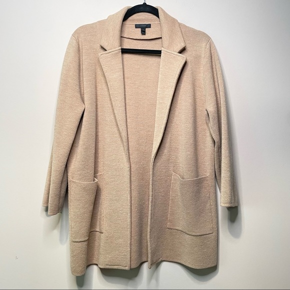 J.crew 365 tan sophie open front sweater blazer blogger favorite womens size M